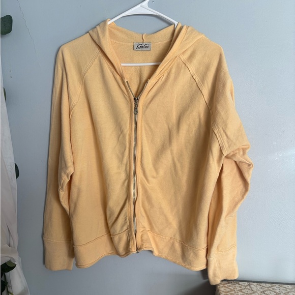 galos Sweaters - Light Orange Yellow Zip-Up Hoodie